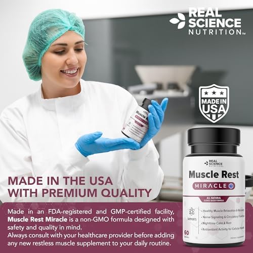Real Science Muscle Rest – Natural Muscle Relaxer Capsules for Post-Exercise Recovery & Relaxation – with Vinitrox & GABA for Circulation, Oxygen Delivery & Nerve Support, Made in USA, 60 Capsules - Image 6