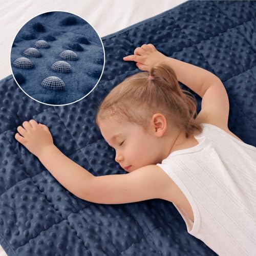 Huloo Sleep Kids Weighted Blanket Twin 5lbs (36"×48",Navy Blue) Breathable Soft Minky Weighted Throw Blanket for All Season,Heavy Blanket with Premium Glass Beads - Image 4