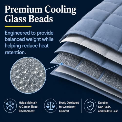 HomeSmart Cooling Weighted Blanket King Size 50 lbs - The Heaviest Blanket - Image 5