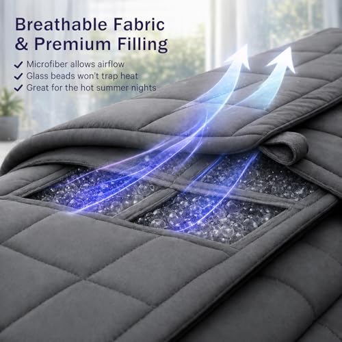 Weighted Blanket for Adults 20lbs, 60"x80", Queen Size Cooling Heavy Throw Blanket for 180-220lbs, Microfiber Soft Big Blankets Weighted Comforter, Grey - Image 6