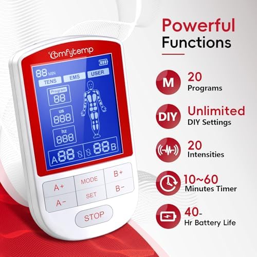 Comfytemp 3-in-1 TENS Unit with Large Back Pad, Pain Relief & EMS&User Mode - Image 6