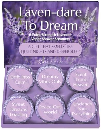 Lavender Shower Steamers Aromatherapy 6 Pack, Shower Bombs for Women Sleep, Self Care Gifts for Women, Spa Gifts, Lavender Spa for Deep Sleep by MesmorizingMemoriesMoments