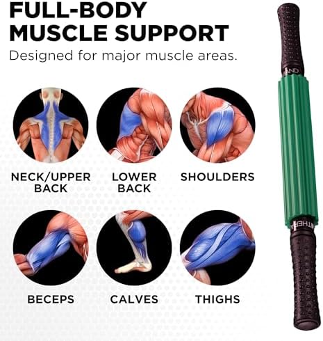 THERABAND Roller Massager+, Muscle, Fascia, Body Massage Tool, Back, 19" - Image 4