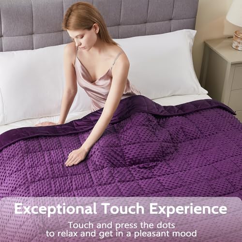 L'AGRATY Weighted Blanket - 48"x72" 10lbs Minky Dots Heavy Blanket with Glass Beads Soft Breathable for All-Season Summer Fall Winter Thick Comfort for Sleeping - Image 5