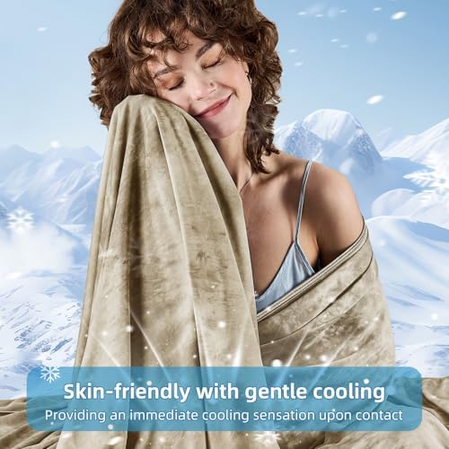 inhand Cooling Blanket Full Size for Hot Sleepers (80"x90", Beige) - Image 3
