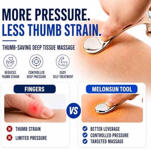 Melonsun Trigger Point Massage Tool for Pain Relief, Deep Tissue & Gua Sha, HSA Eligible Fascia Release Tool, FSA Eligible Muscle Scraper Acupressure Tool for TMJ, Full-Body Massage & Therapists - Image 5