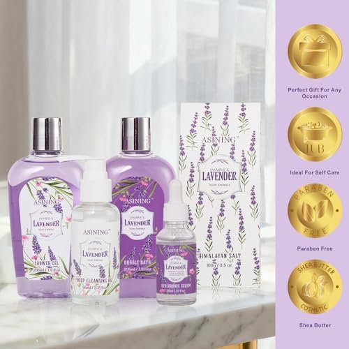 19 Pcs Gifts for Women, Lavender Bath & Body Gift Basket,Face Skin Care Set - Image 5