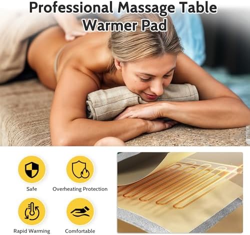 Massage Table Warmer Heating Pad Professional SPA Massage Bed Warmer 9 Hours Timer, 9 Heat Settings, Overheat Protection for Massage Bed & Spa, Thickened & Soft Fleece, 30" x 71" - Image 3
