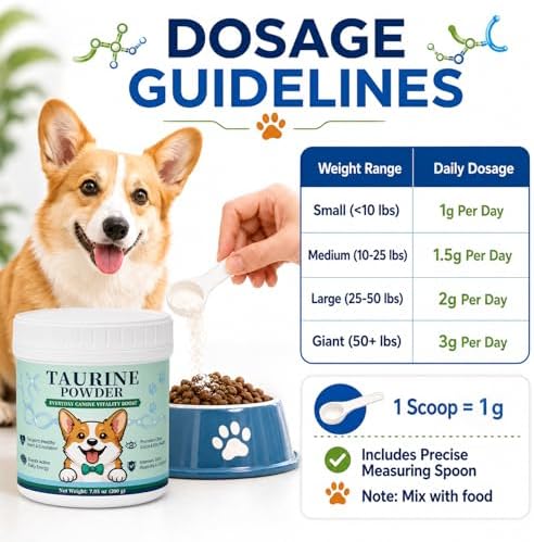 Taurine Powder for Dogs, Dog Taurine Supplement, Supports Heart Health, Vision, Skin, Coat, Boosts Energy & Daily Wellness, 200g - Image 7