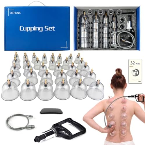 DEFUNX Cupping Set, 32 Cups Cupping Kit for Massage Therapy, Professional Chinese Therapy Set for Back Massage, Pain Relief by DEFUNX