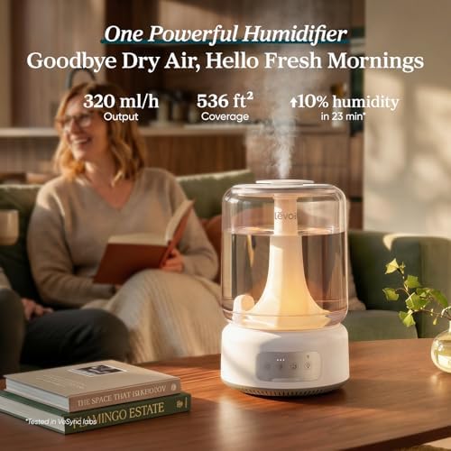 Levoit Humidifiers for Bedroom Large Room Home, 6.2L Cool Mist, 62H Runtime - Image 2