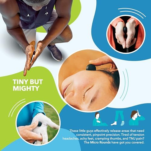 RAD Micro Rounds – Yoga Deep Tissue Massage Ball Set (Small 0.75 Inch Balls, 3 Pack) – Targeted Myofascial Release for Feet, Plantar Fasciitis, Jaw & Hands – Trigger Point & Mobility Therapy - Image 3