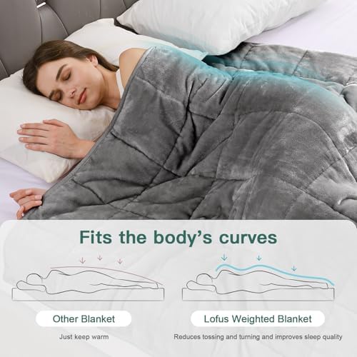 Lofus 15 lbs Weighted Blanket for Adults Queen Size 60" x 80", Grey - Image 6