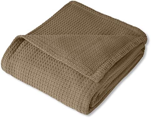 Sweet Home Collection 100% Fine Cotton Luxurious Basket Weave Blanket, Taupe King(Pack of 1) - Image 2