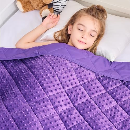 yescool Purple Weighted Blanket 5 Pounds, Blanket Gifts for Girls, Small Weighted Throw Blankets Washable Heavy Blankets, Winter Weighted Comforter for 40-70lbs, 36 * 48in by yescool