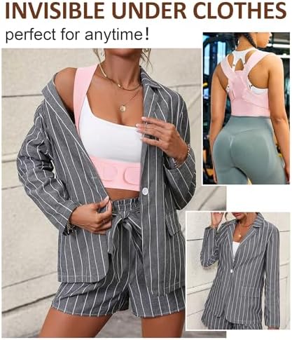 URSEXYLY Posture Corrector for Women and Men Adjustable Upper Back Brace Breathable Spine Support-Neck, Shoulder, Clavicle, Back Relief (XL/2XL, Pink) - Image 6
