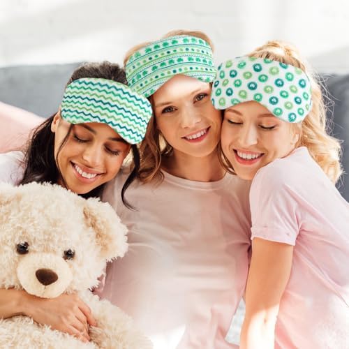 Cuffbow 6 Pack Fuzzy Sleep Masks Plush Eye Mask,Four Leaf Clover,Green - Image 6