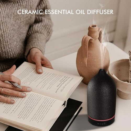 Essential Oil Diffuser Diffuser -Aromatherapy Diffuser for Essential Oils with Timer and 7 Colors LED Light Ultrasonic Diffuser with Auto Shut-Off, Home Office Decor&Gift (Black-150ml) - Image 5