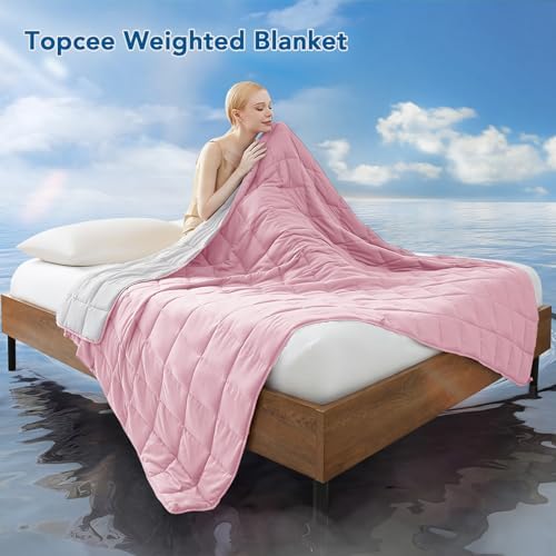 Topcee Weighted Blanket for Adults (20 lbs, 60" x 80") Queen Size Soft Cooling Heavy Blanket Sleeping, Apply to 190-210 lbs Body, Thick Breathable Blanket with Glass Bead, Easy Care - Image 2