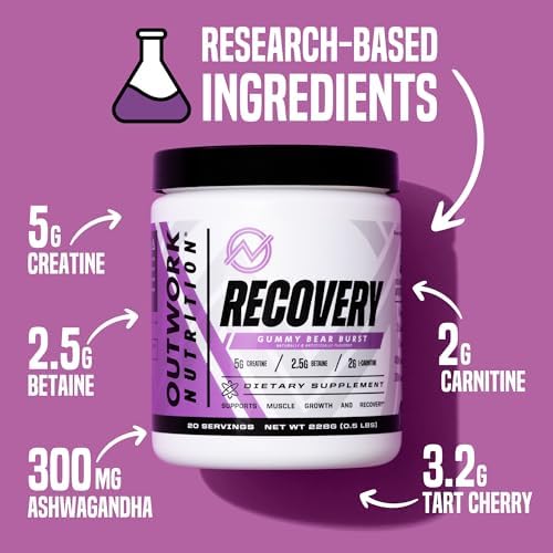 Outwork Nutrition Post Workout Recovery Powder (Gummy Bear Burst) - Image 3