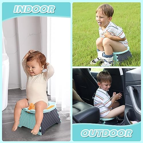 Travel Potty for Toddlers, Portable Foldable Potty (Blue) - Image 4