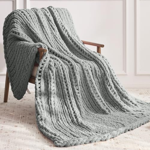 Negwoo Chunky Knit Throw Blanket, Knitted Throw Chenille Yarn, 80"*90" - Image 2