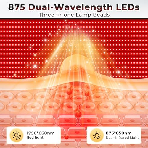 LITDUCK Body Red Light Therapy Mat, Eligible Red Light Therapy Blanket, 2in1 LEDs(660nm& 850nm), Premium Leather, Adjustable Timer & Intensity - Image 4