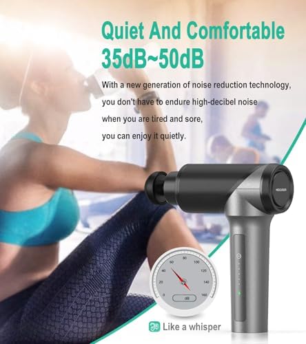 Medcursor Massage Gun - High Intensity Brushless Motor, Handheld Percussion Deep Tissue Massager with 6 Massage Heads for Sore Muscle and Stiffness, Valentines Day Gifts (Gray) - Image 6