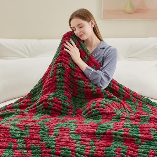 Negwoo Chunky Knit Throw Blanket, Knitted Throw Chenille Yarn, 80"*90" - Image 5