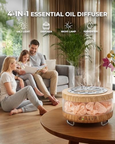 Essential Oil Diffuser with Himalayan Salt Lamp, Scent Diffusers for Home - Image 4