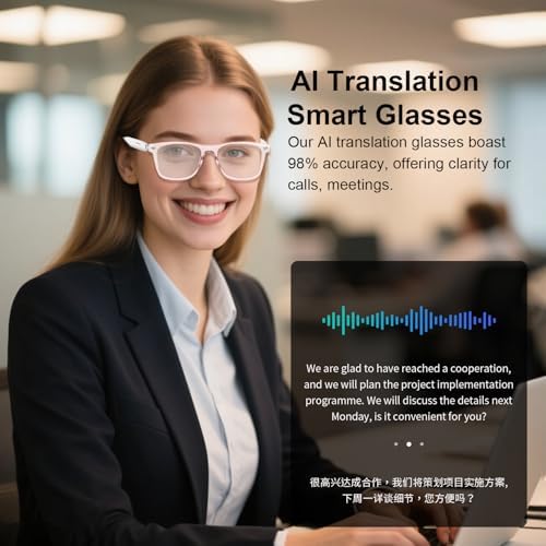 AI Translation Glasses, 165 Languages Smart Bluetooth Glasses with Speakers - Image 5