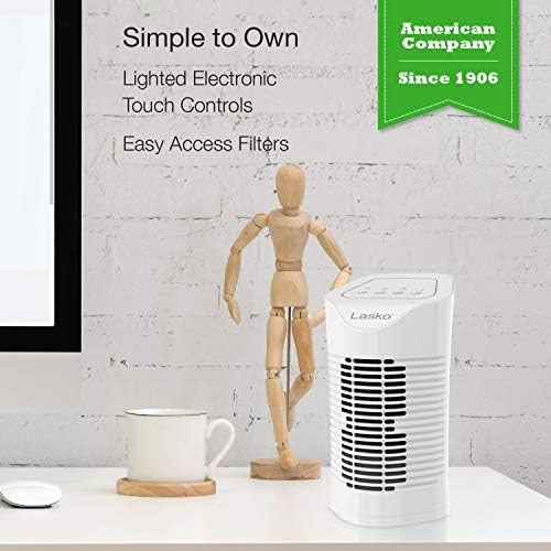 Lasko HF11200 Desktop Air Purifier for Home, Office, Bedroom, Dorm and Small Rooms – 3-Stage Filtration Removes Smoke, Pet Odors, Allergens, and Dust - Image 5