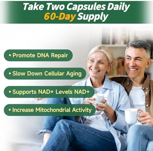 NAD Supplement, NAD+ Nicotinamide Riboside Resveratrol 1000mg, Liposomal NAD Supplement for Women & Men, NAD Plus with CoQ10 for Cellular Energy & Healthy Aging, 120 Caps - 60 Day Supply - Image 3