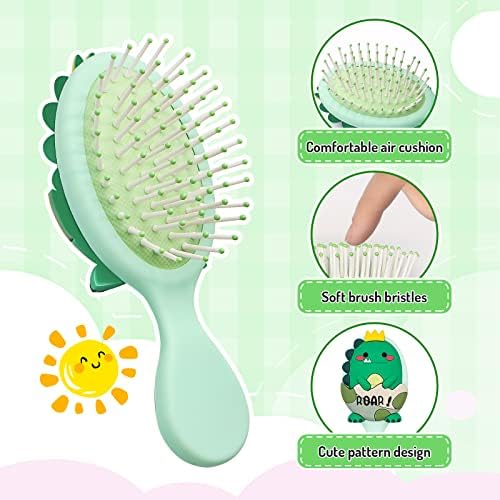 Toddler Hair Brush for Baby, Dinosaur Air Cushion Brush - Green - Image 3
