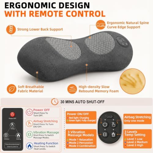 Upgraded 3-in-1 Triple Fusion Back Massager with Remote Control Cordless - Image 6