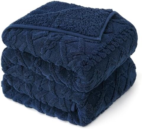 Drewin Weighted Blanket Queen Size 15lbs for Adults,Navy Blue,60" x 80" by Home