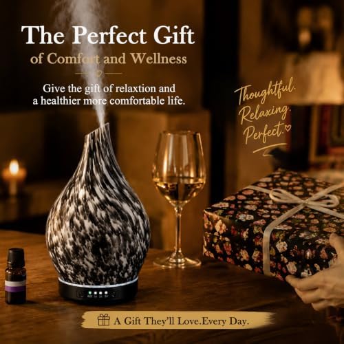 Porseme Essential Oil Diffuser 280ml Handmade Glass Diffuser 7H Runtime - Image 6