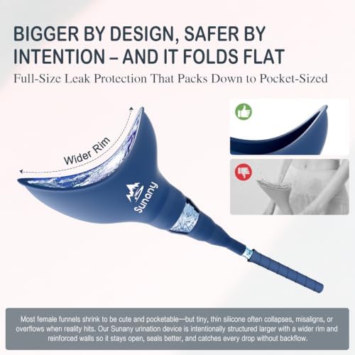 Female Urination Device, Reusable Female Urinal Silicone Women Pee Funnel | Women to Pee Standing Up, The Perfect Companion for Camping,Travel travel outdoor, folds compact, easy rinse - Image 2