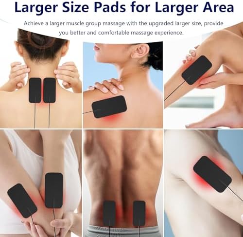 20 Pcs TENS Unit Electrode Pads, 2"x4" Reusable Rectangle Replacement Pads with 2mm Pin Connector Compatible with TENS 7000, AUVON, Etekcity TENS EMS Unit, Self-Adhesive Electrodes for Muscle Therapy - Image 6