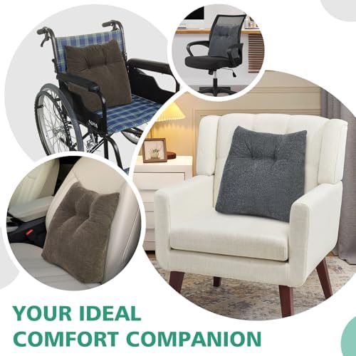 Shinnwa Lumbar Support Pillow for Office Chair, Memory Foam Back Support Pillow for Back Pain Relief, Car, Chair and Couch, 17.5x15x4.5in, Light Grey - Image 7