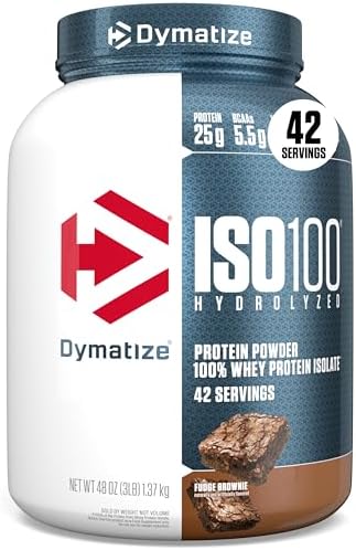 Dymatize ISO100 Protein Powder, 100% Whey Isolate, Fudge Brownie by DymatizeNutrition