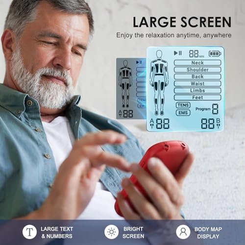 TENS Unit Muscle Stimulator, Transcutaneous Electronic Nerve Stimulator for Pain Relief Therapy, EMS Muscle Stimulator with 10 Electrode Pads for Back, Neck, and Shoulder Pain - Image 6