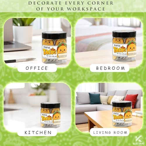 Positive Taco Jar 60 Positive Affirmation Cards Funny Birthday Gifts for Women Men Son Dad Mom Daughter Sister Friend Coworkers Student Teacher Back to School Gifts Mexican Fiesta Party Decorations - Image 6