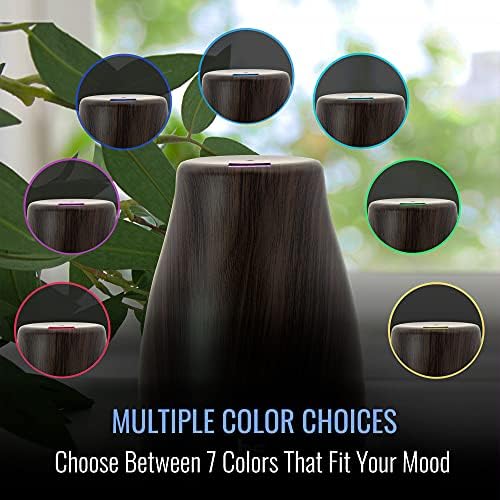 HealthSmart Essential Oil Diffuser, Cool Mist Humidifier and Aromatherapy Diffuser with 150ML Tank Ideal for Small Rooms, Adjustable Timer and Mist Mode, Wood Grain Brown (Pack of 2) - Image 2
