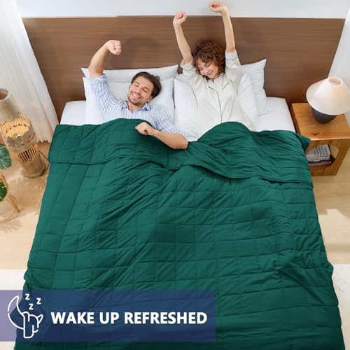 King Size Weighted Blanket for Adults (25 lbs, 80” x 87”, Dark Green) Cooling Heavy Blanket for Sleeping Perfect for 240-260 lbs, Breathable Blanket for Adults & Couple All Season, Machine Washable - Image 5