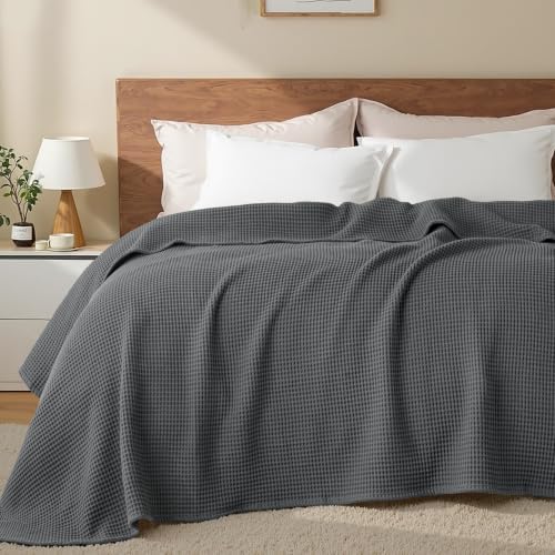 Exclusivo Mezcla 100% Cotton Breathable Waffle Blanket Queen Size, 90"x90" - Image 4