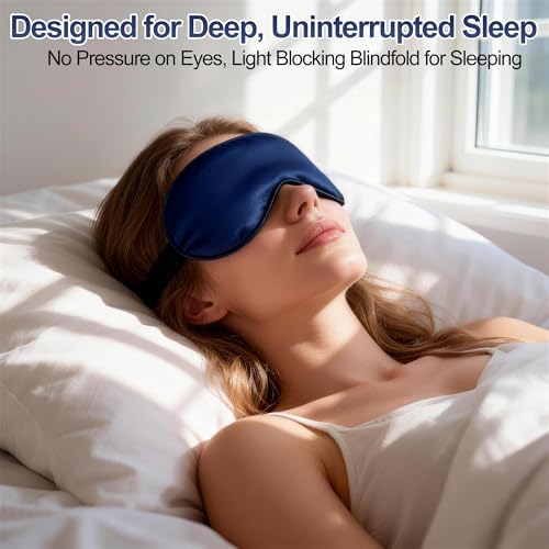 Silk Sleep Mask for Sleeping, Blackout Eye Mask with Adjustable Strap - Image 6