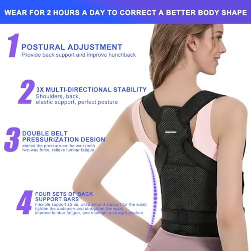 Posture Corrector for Women & Men,2-in-1 Back Brace with Shoulder Support - Image 5
