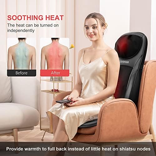 COMFIER Shiatsu Neck Back Massager with Heat, Adjustable Massage Chair Pad Back Support Massage Seat Cushion for Full Body Massager Gifts for Dad - Image 4