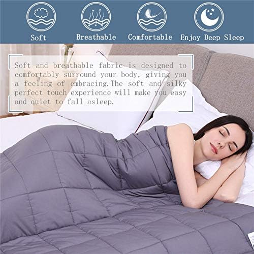 KPBLIS Weighted Blanket 15 lbs 48" x 72" for 130-170 lbs, 7 Layers Heavy Blanket with Cooling Breathable Cotton and Glass Beads, Dark Gray - Image 2